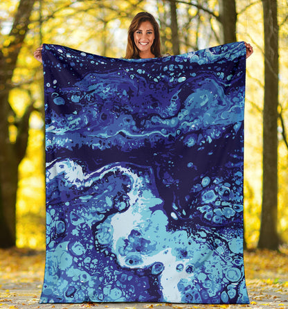 Ocean Liquid Pattern Print Design A03 Premium Blanket