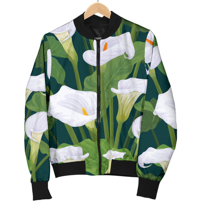Lily Pattern Print Design 04 Men Bomber Jacket