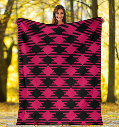 Buffalo check Pink Pattern Print Design 01 Premium Blanket
