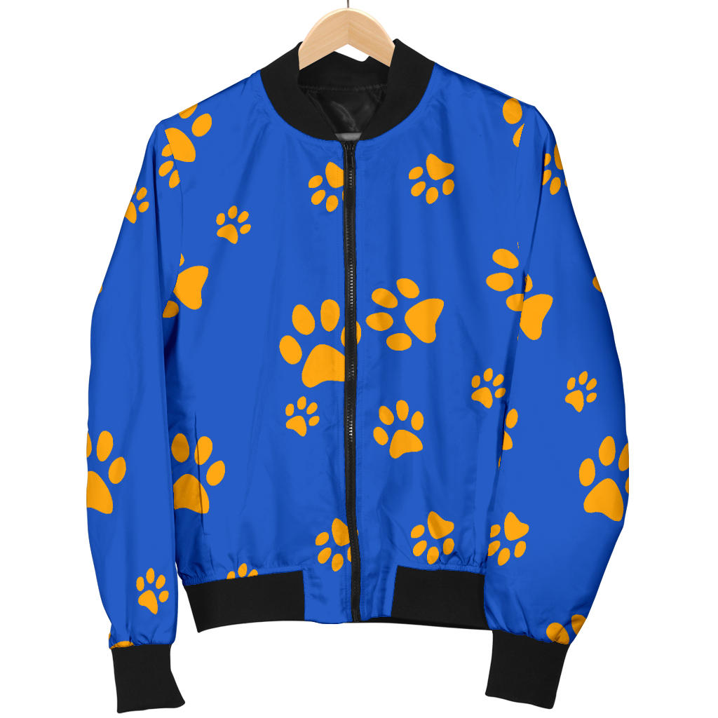 Paw Pattern Print Design A03 Men Bomber Jacket