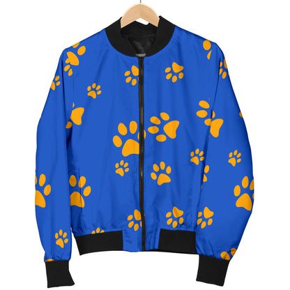 Paw Pattern Print Design A03 Men Bomber Jacket