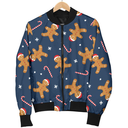 Gingerbread Pattern Print Design 01 Men Bomber Jacket