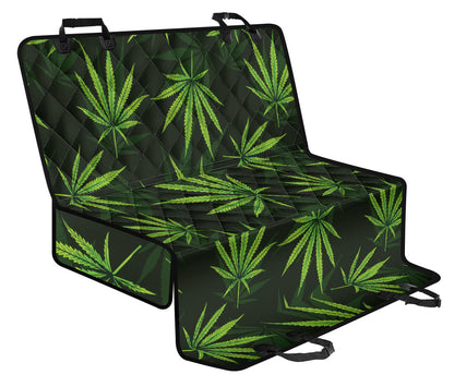 Pot Leaf Pattern Print Design A03 Rear Dog Car Seat Cover Hammock