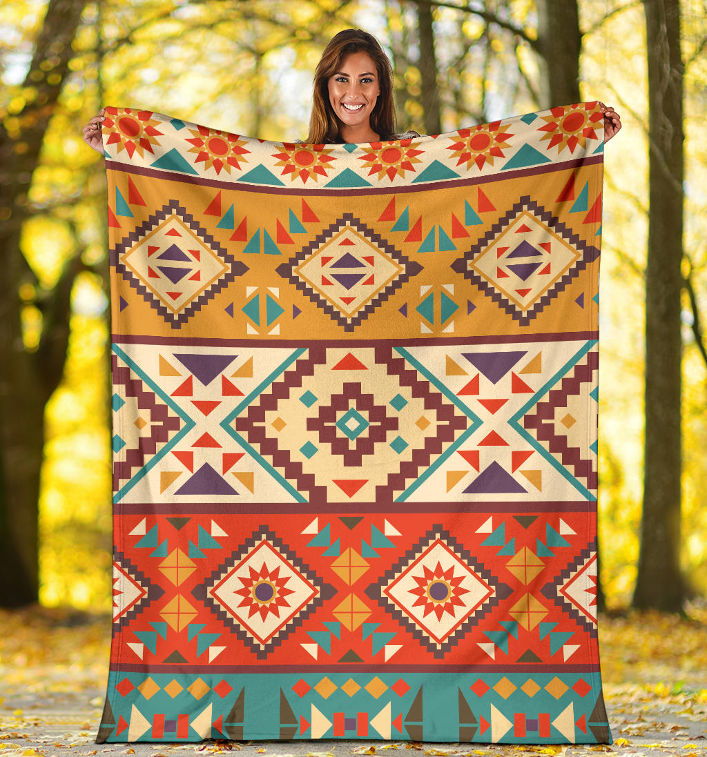 Navajo Pattern Print Design A01 Premium Blanket
