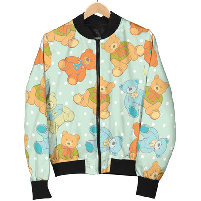 Bear Pattern Print Design 02 Men Bomber Jacket