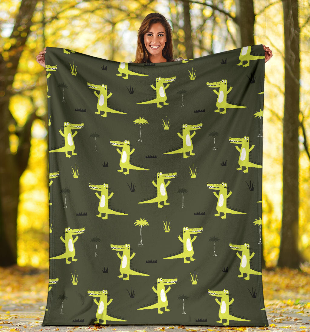Alligator Pattern Print Design 05 Premium Blanket