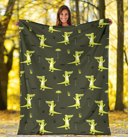 Alligator Pattern Print Design 05 Premium Blanket