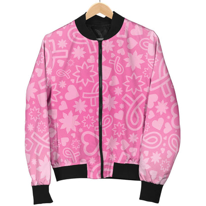 Breast cancer Pattern Print Design 02 Men Bomber Jacket