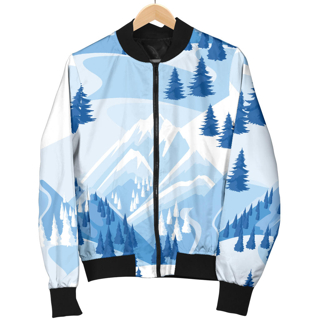 Mountain Pattern Print Design 03 Men Bomber Jacket