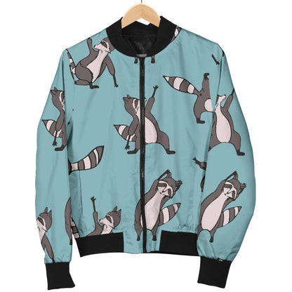 Raccoon Pattern Print Design A07 Men Bomber Jacket