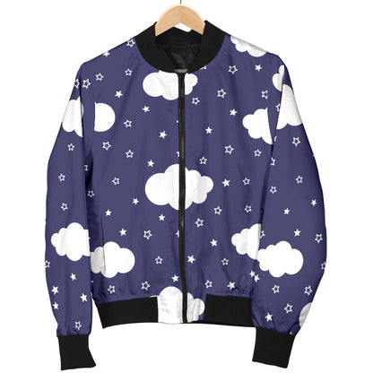 Cloud Pattern Print Design 03 Men Bomber Jacket