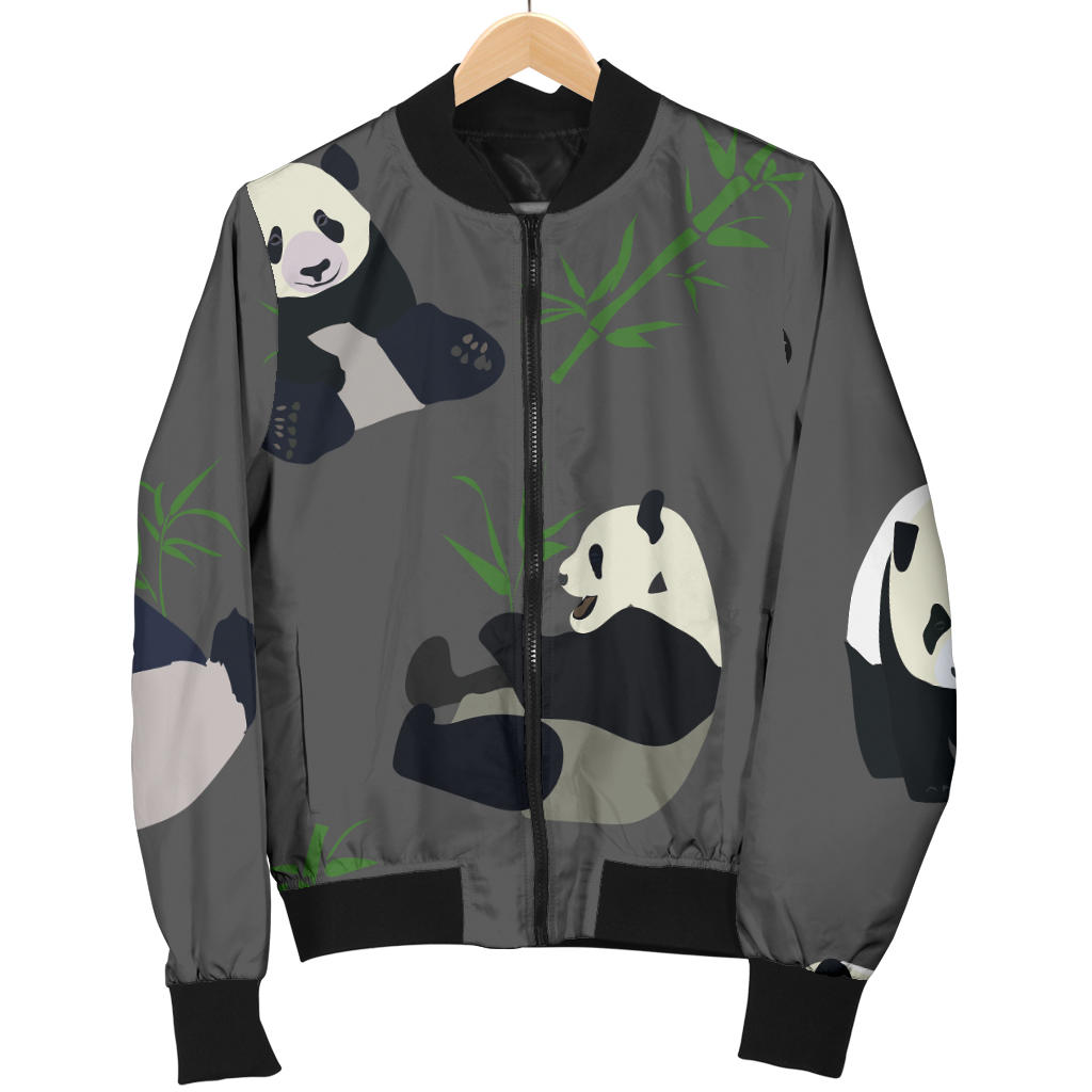 Panda Pattern Print Design A06 Men Bomber Jacket