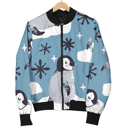 Penguin Pattern Print Design A05 Men Bomber Jacket
