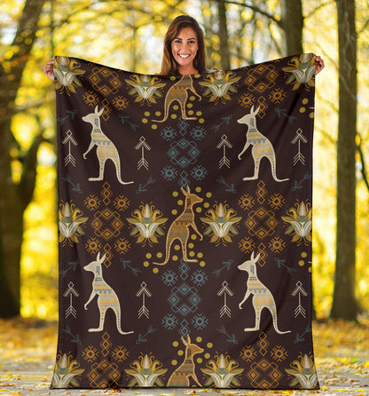Kangaroos Pattern Print Design 03 Premium Blanket