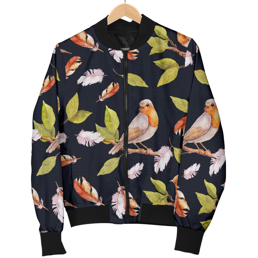 Birds Pattern Print Design 02 Men Bomber Jacket
