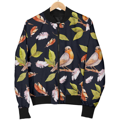 Birds Pattern Print Design 02 Men Bomber Jacket