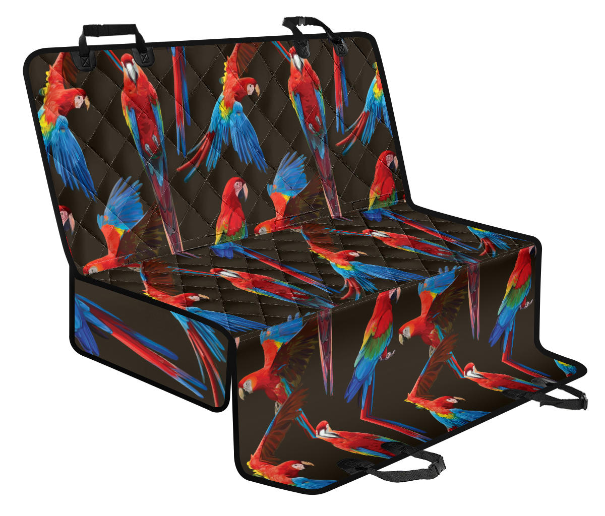 Macaw Pattern Print Design 04 Rear Dog Car Seat Cover Hammock