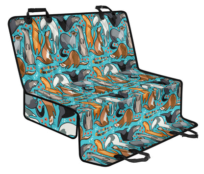 Ferret Pattern Print Design 03 Rear Dog Car Seat Cover Hammock