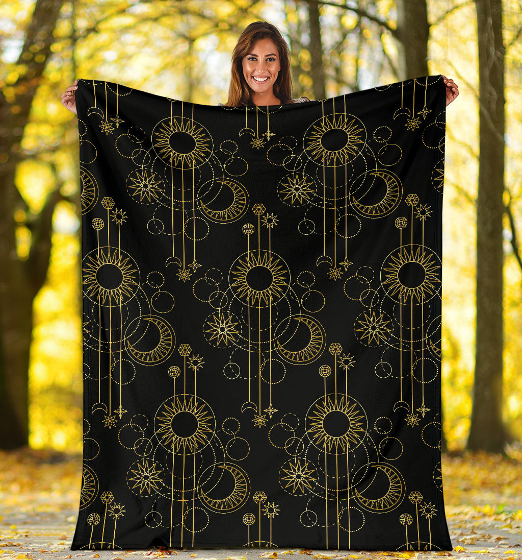Moon Boho Style Pattern Print Design 01 Premium Blanket