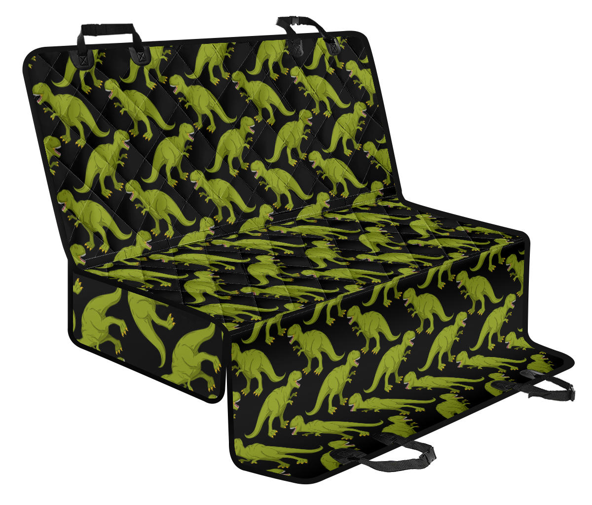 T Rex Pattern Print Design A02 Rear Dog Car Seat Cover Hammock
