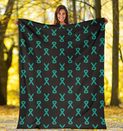 Ovarian cancer Pattern Print Design A01 Premium Blanket