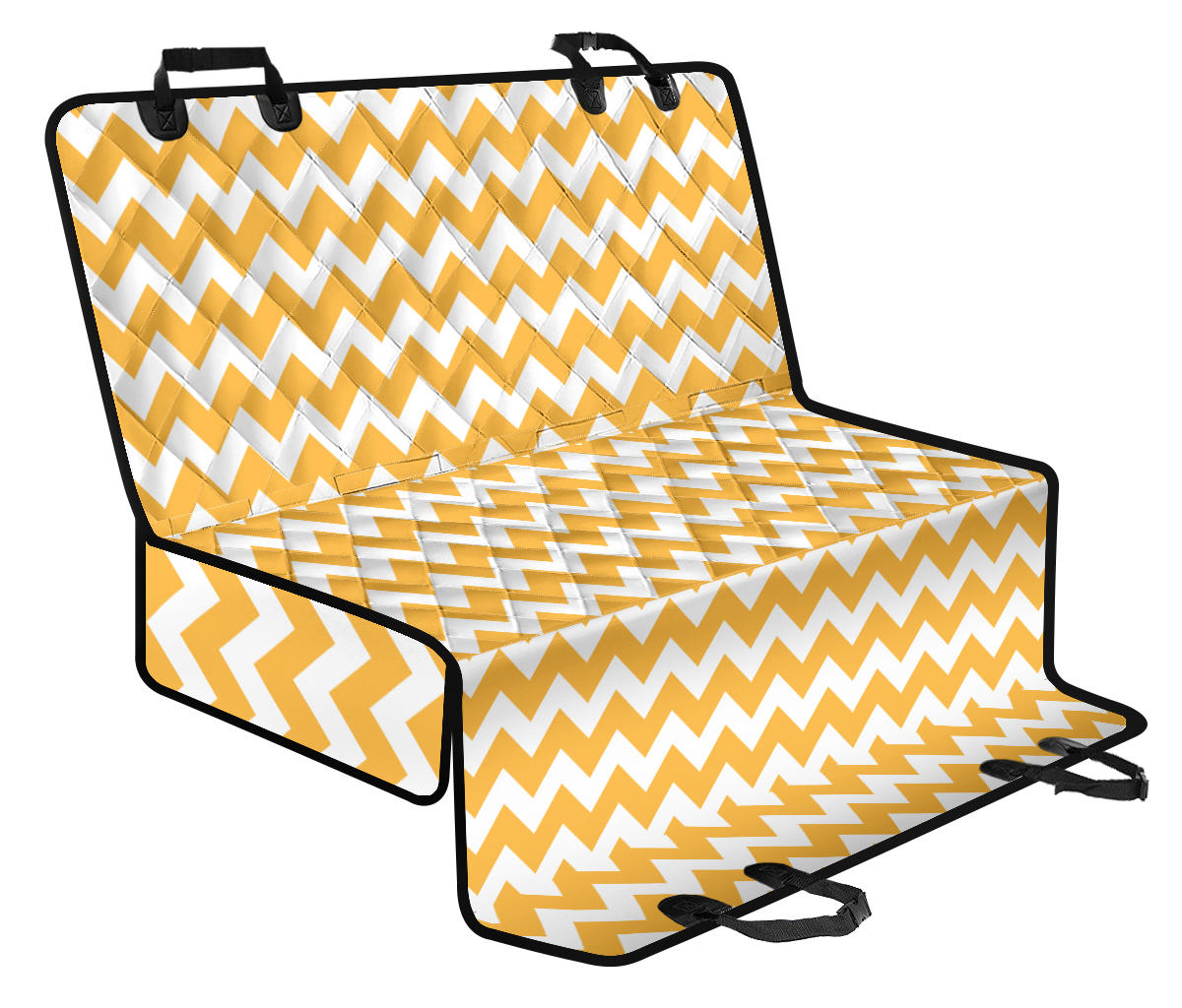 Chevron Orange Pattern Print Design 01 Rear Dog Car Seat Cover Hammock