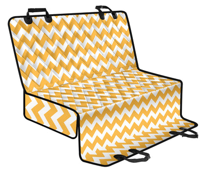 Chevron Orange Pattern Print Design 01 Rear Dog Car Seat Cover Hammock