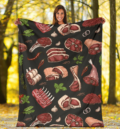 Meat Pattern Print Design 02 Premium Blanket