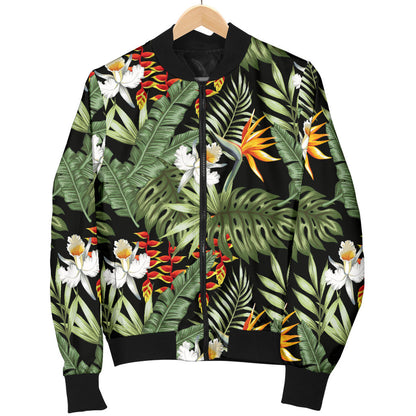 Bird Of Paradise Pattern Print Design 02 Men Bomber Jacket