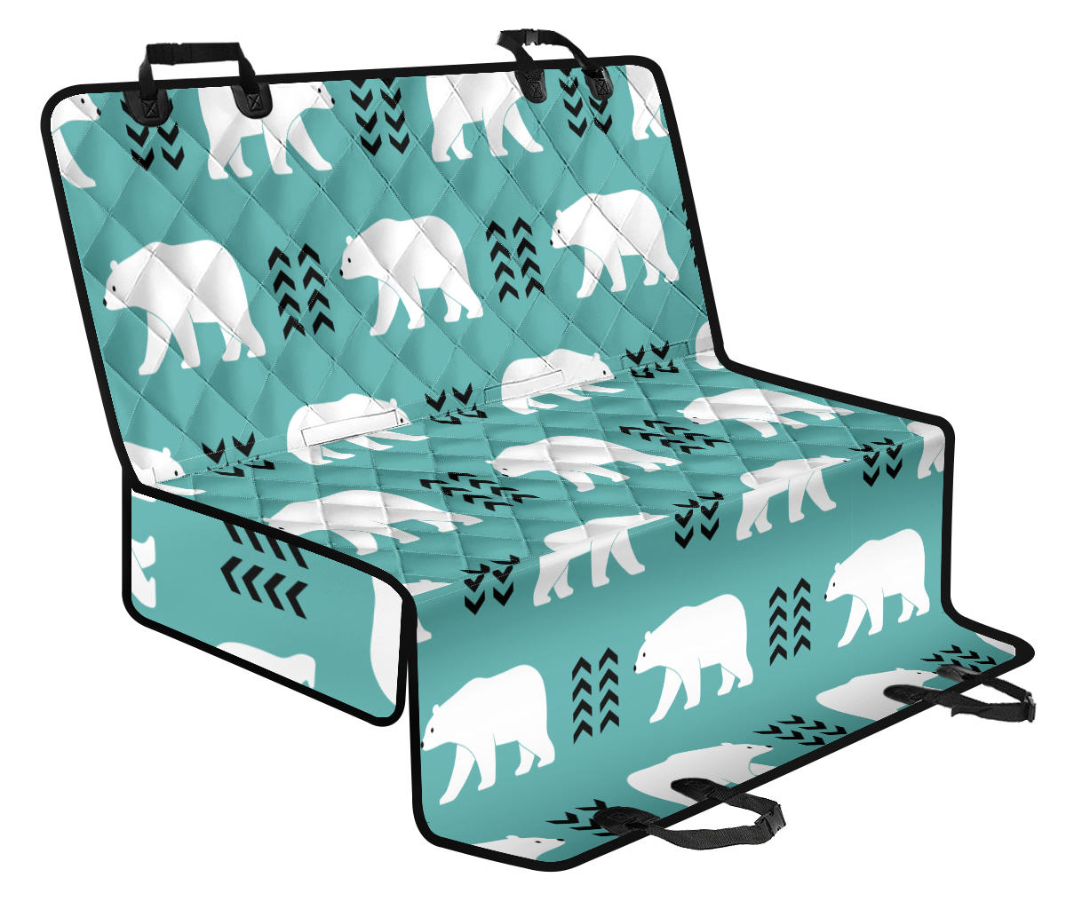 Polar Bear Pattern Print Design A05 Rear Dog Car Seat Cover Hammock