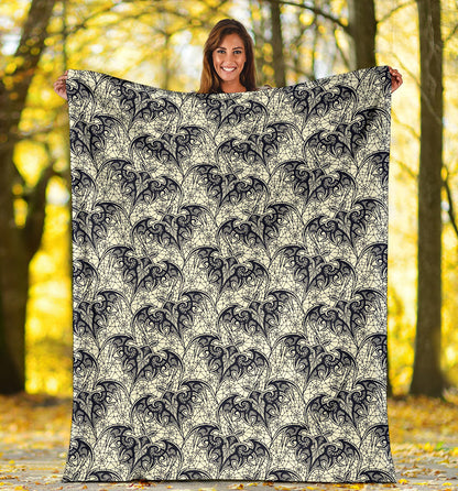 Bat Tribal Pattern Print Design 06 Premium Blanket