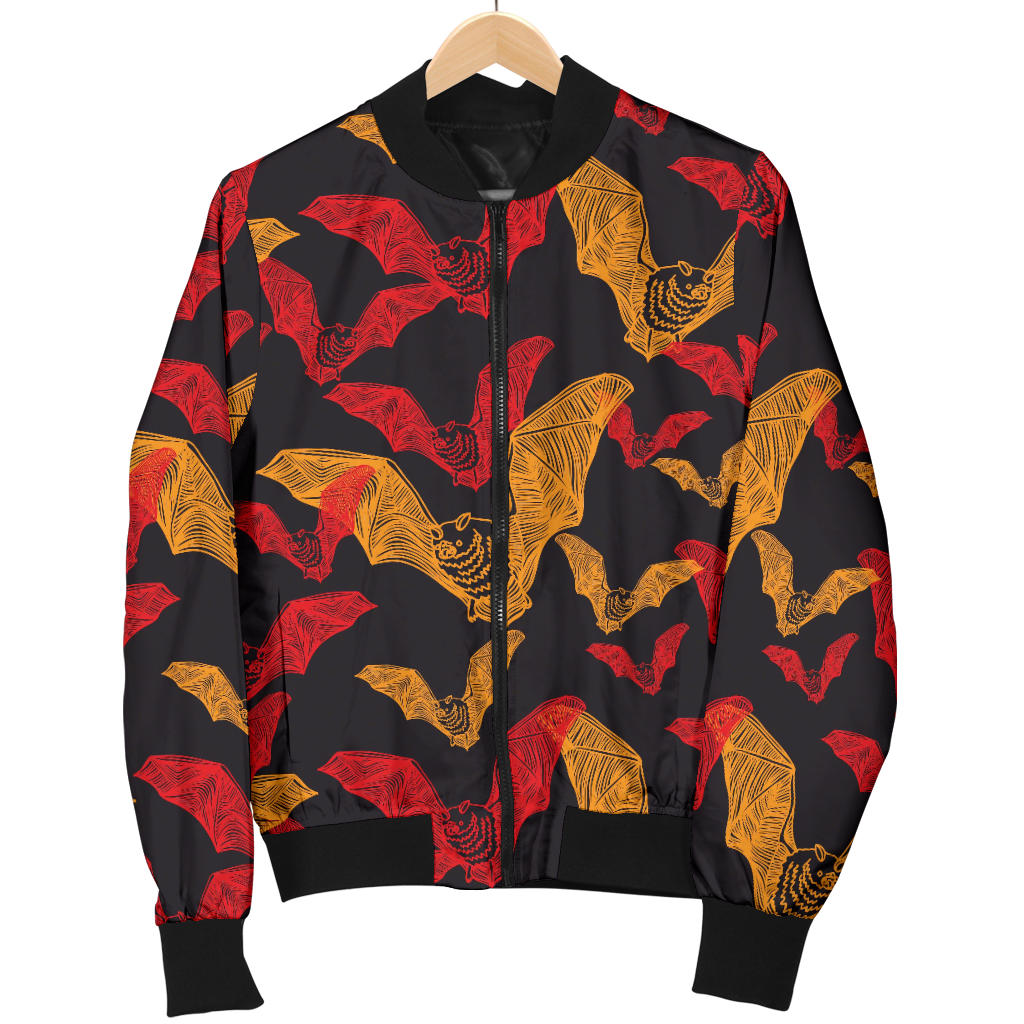 Bat Pattern Print Design 01 Men Bomber Jacket