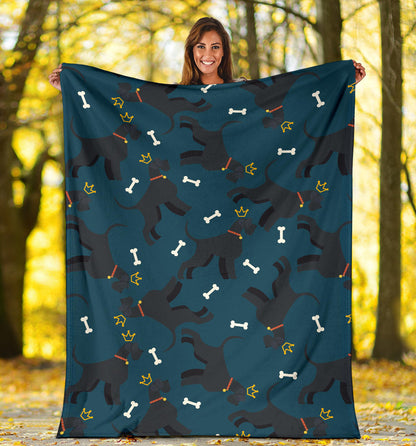 Schnauzers Pattern Print Design A04 Premium Blanket