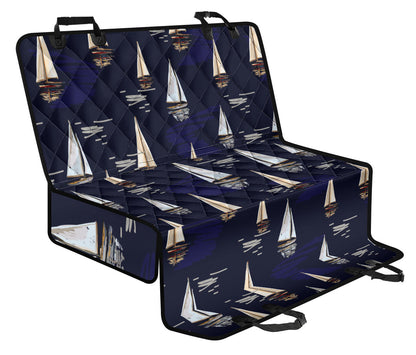 Sailing Ships Pattern Print Design A05 Rear Dog Car Seat Cover Hammock