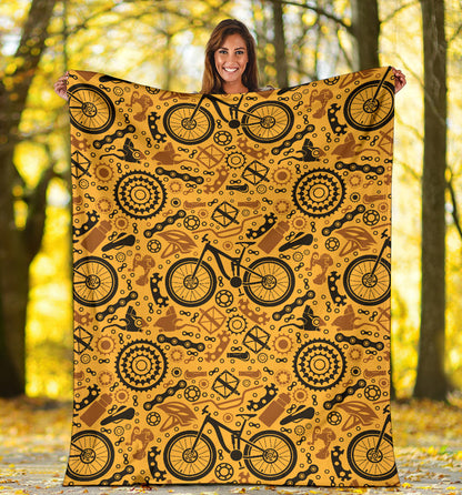 Mountain bike Pattern Print Design 03 Premium Blanket