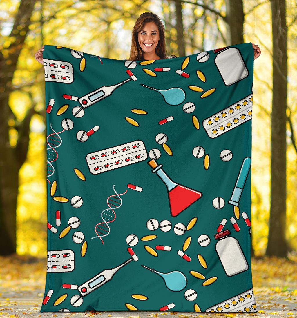Nurse Pattern Print Design A05 Premium Blanket