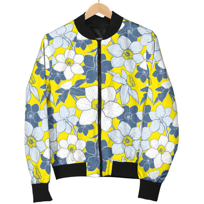 Daffodils Pattern Print Design 01 Men Bomber Jacket