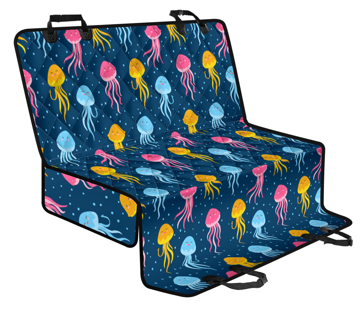 Jellyfish Pattern Print Design 04 Rear Dog Car Seat Cover Hammock