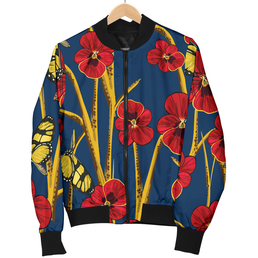 Pansy Pattern Print Design A01 Men Bomber Jacket