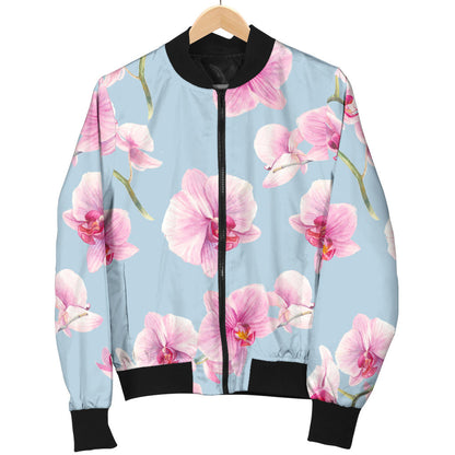 Orchid Pattern Print Design A01 Men Bomber Jacket
