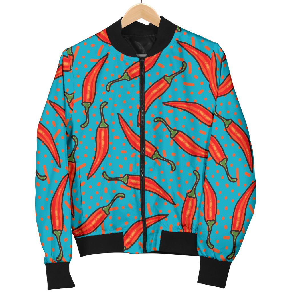 Chilli Pepper Pattern Print Design 05 Men Bomber Jacket
