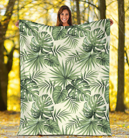 Palm Leaf Pattern Print Design A02 Premium Blanket