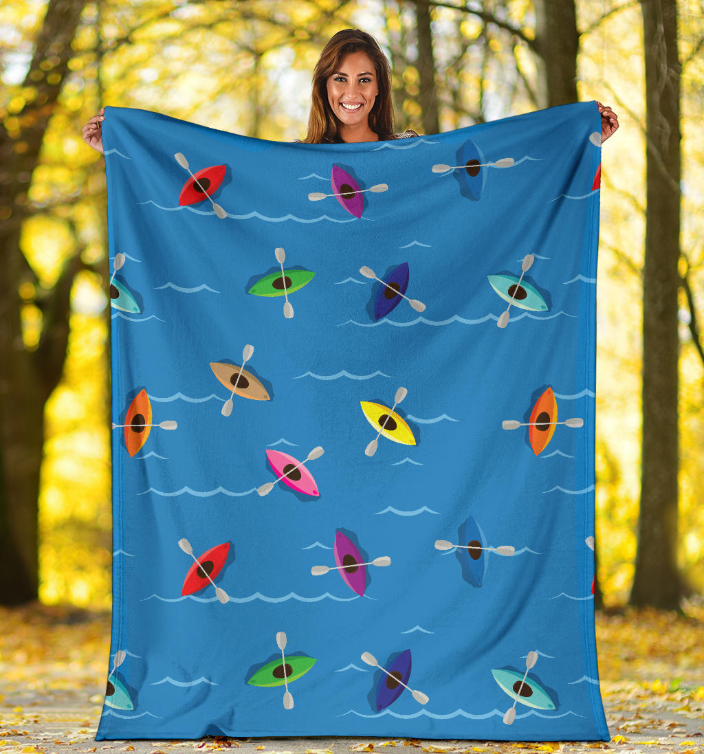 Kayak Pattern Print Design 03 Premium Blanket