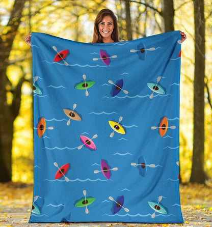 Kayak Pattern Print Design 03 Premium Blanket