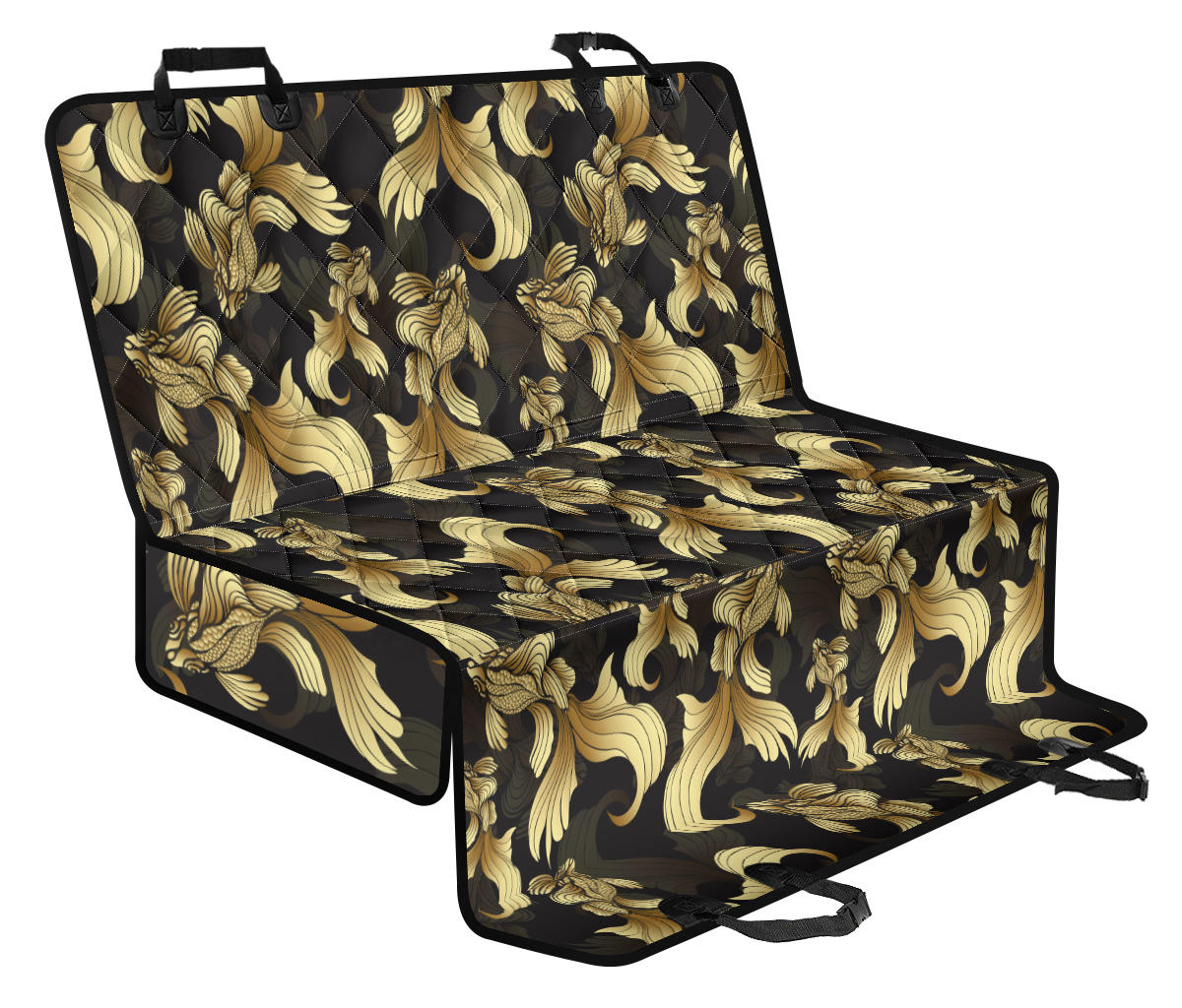 Goldfish Pattern Print Design 02 Rear Dog Car Seat Cover Hammock
