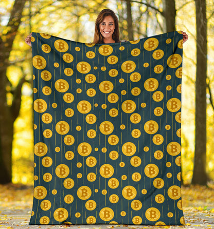 Bitcoin Pattern Print Design 01 Premium Blanket