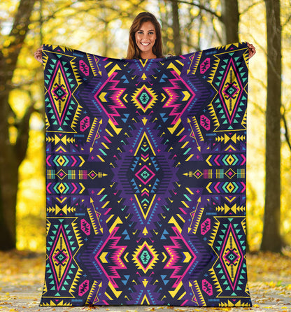 Aztec Pattern Print Design 07 Premium Blanket