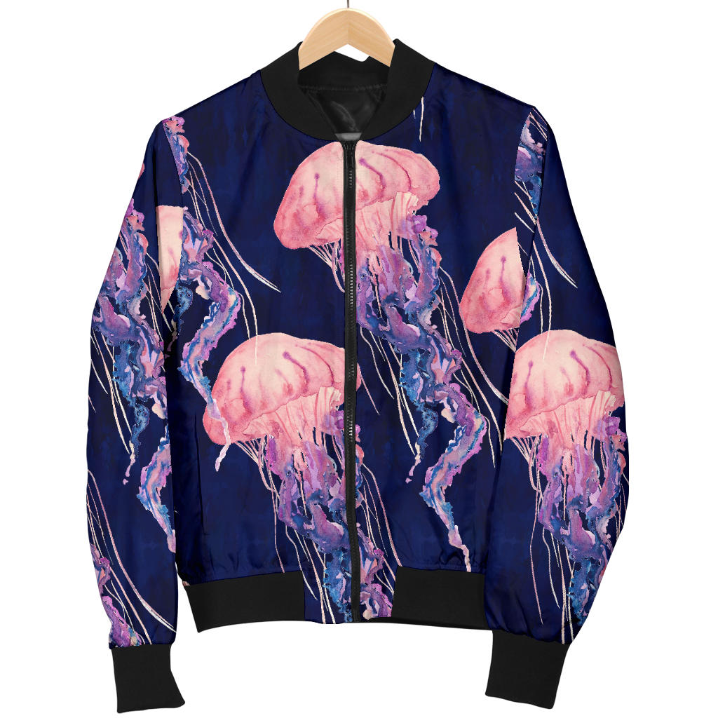 Jellyfish Pattern Print Design 03 Men Bomber Jacket