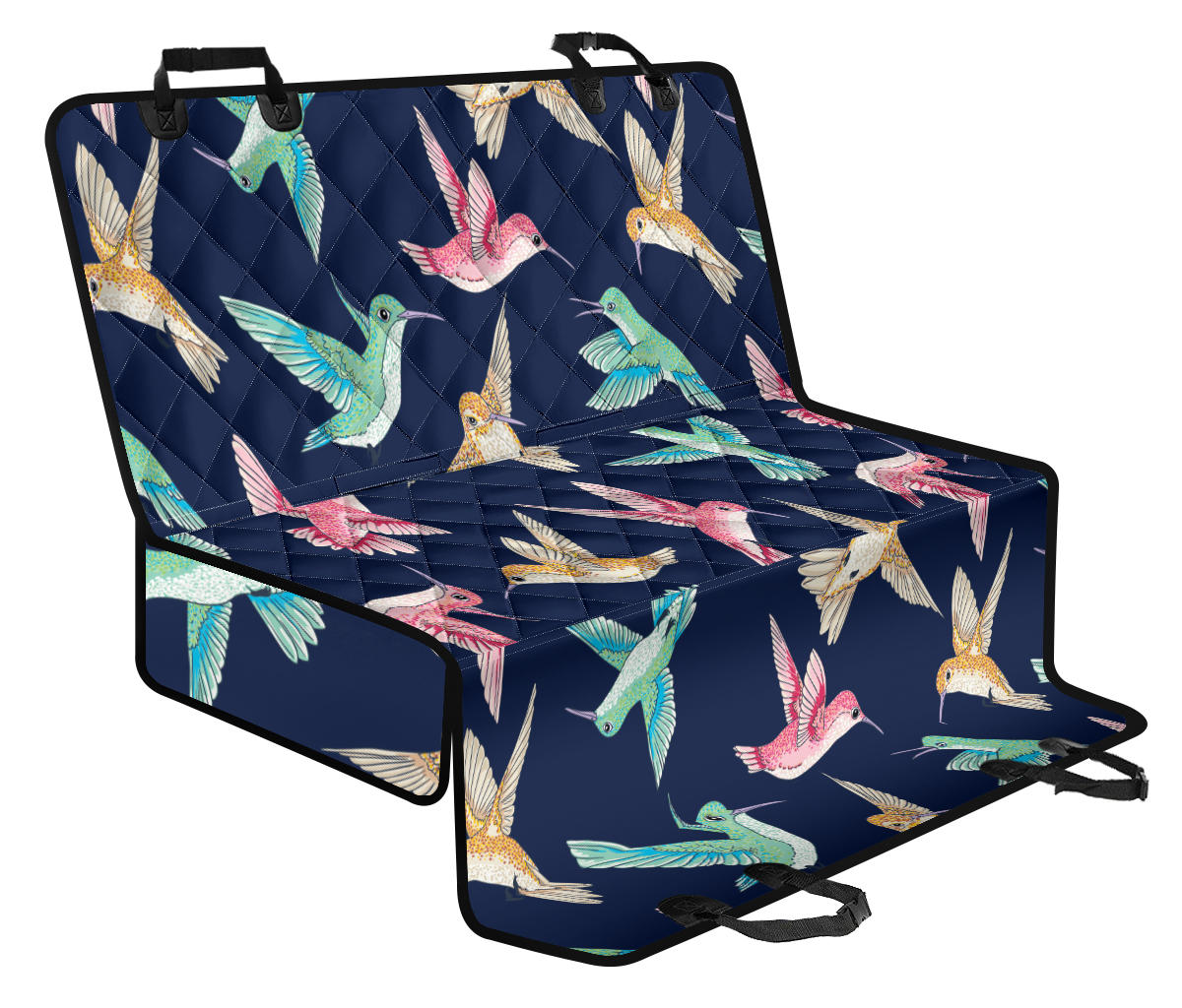 Hummingbird Cute Pattern Print Design 01 Rear Dog Car Seat Cover Hammock