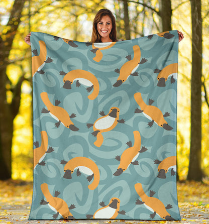 Platypus Pattern Print Design A01 Premium Blanket